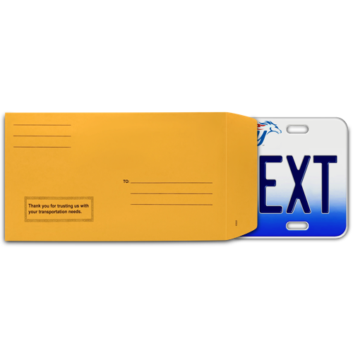 License Plate Envelope 100/Pk ADSCO Companies