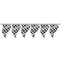 50' Supreme Cloth Checkered Flag Pennant Line