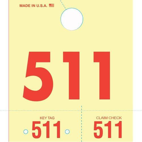 Yellow Service Dispatch Numbers - #000-999 - 1000/Pk