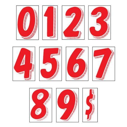 Red on White Windshield Numbers