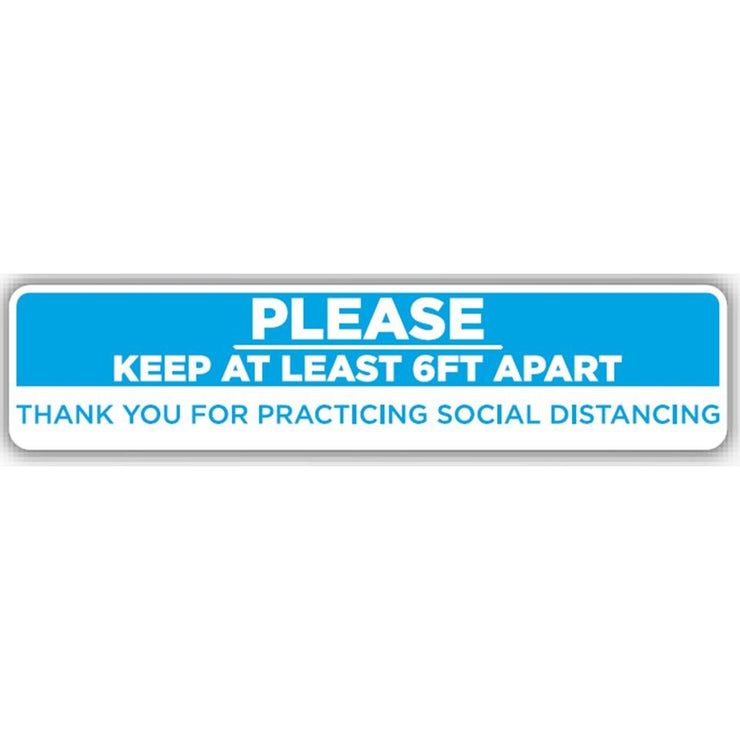 Blue & White Small Rectangle Floor Decal - 24.5