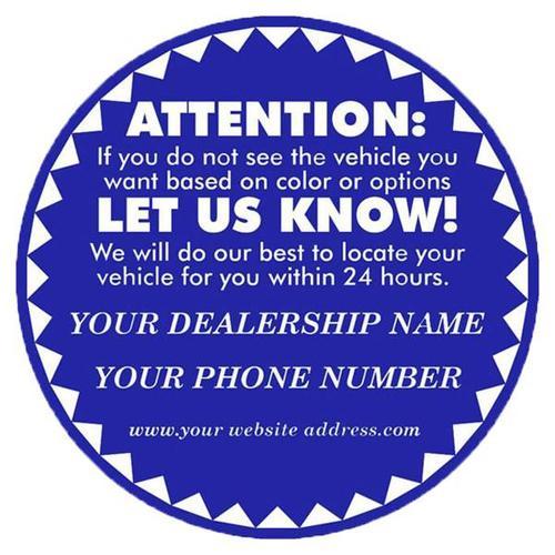 Custom Vehicle Locator Sticker