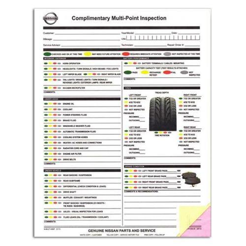 Nissan Multi-Point Safety Inspection Form
