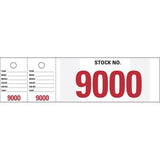 Red Vehicle Stock Number Tags