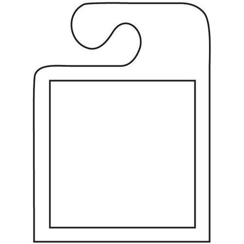 White Outlined JHook Mirror Hang Tags ADSCO Companies