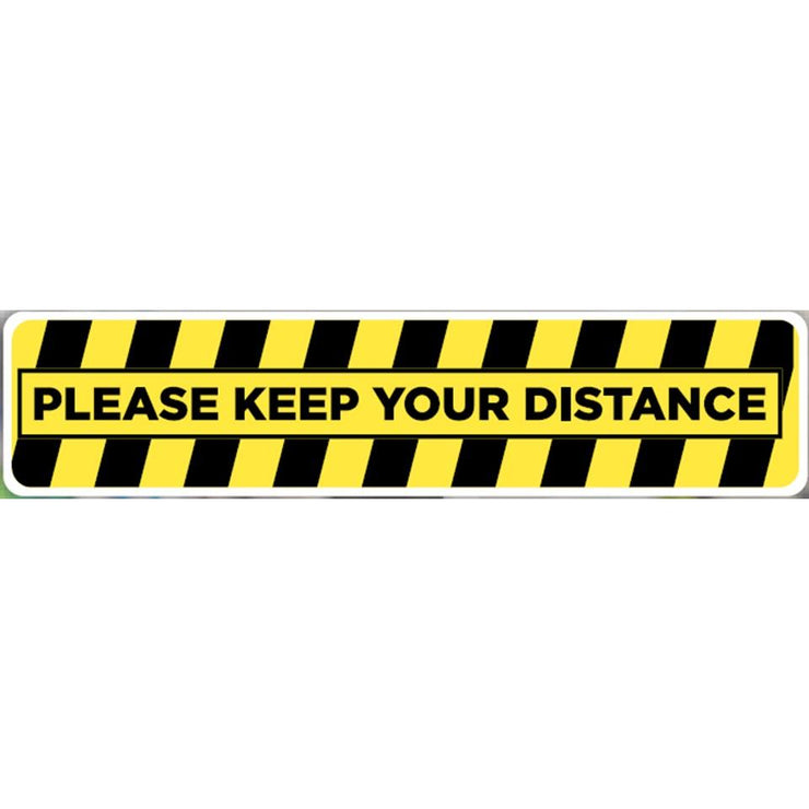 Yellow & Black Medium Rectangle Floor Decal - 24.5
