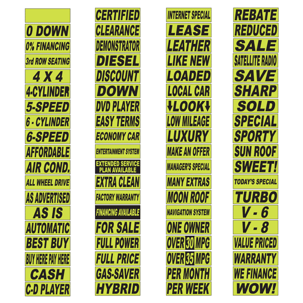 15" x 3" Windshield Slogans – ADSCO Companies