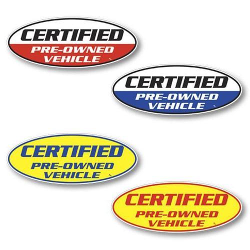 Certified Pre-Owned Vehicle Vinyl Oval Decals