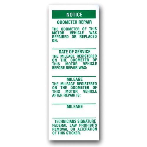 Odometer Repair Labels – ADSCO Companies
