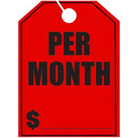 Red "Per Month" Hang Tag - 50/Pk