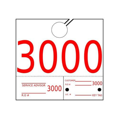 Service Dispatch Numbers - #3000-3999 - 1000/Pk