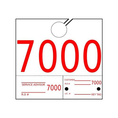 Service Dispatch Numbers - #7000-7999 - 1000/Pk