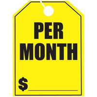 Yellow "Per Month" Hang Tag - 50/Pk