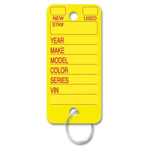 Plastic key tags with rings (250ct in Yellow) - Dealertrack Technologies