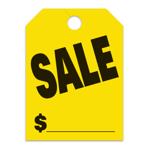 Clearance Sale Mirror Hang Tags - Fluorescent Yellow