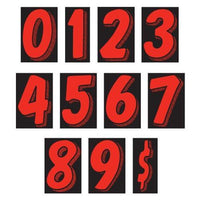 Red on Black Windshield Numbers