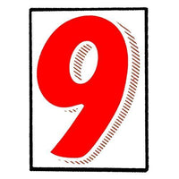 7.5" Red/White Windshield Numbers - 9
