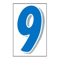 7.5" White/Blue Windshield Numbers - 9