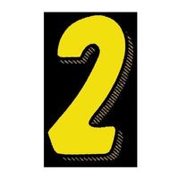 7.5" Yellow/Black Windshield Numbers - 2