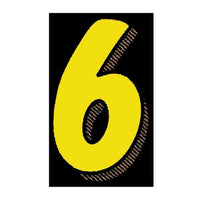 7.5" Yellow/Black Windshield Numbers - 6