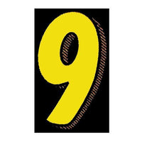 7.5" Yellow/Black Windshield Numbers - 9