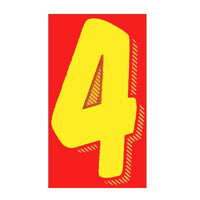 7.5" Yellow/Red Windshield Numbers - 4