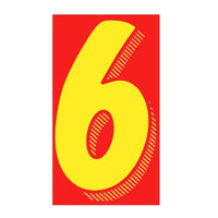 7.5" Yellow/Red Windshield Numbers - 6