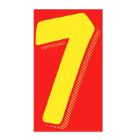 7.5" Yellow/Red Windshield Numbers - 7