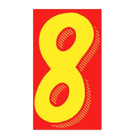 7.5" Yellow/Red Windshield Numbers - 8