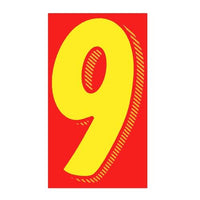 7.5" Yellow/Red Windshield Numbers - 9