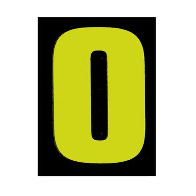 9.5" Chartreuse/Black Large Windshield Numbers - 0