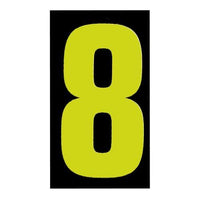 9.5" Chartreuse/Black Large Windshield Numbers - 8