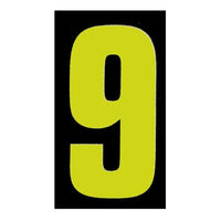 9.5" Chartreuse/Black Large Windshield Numbers - 9