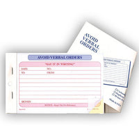 Avoid Verbal Orders Book