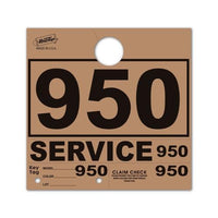 Brown 3-Digit Service Department Hang Tags PLUS