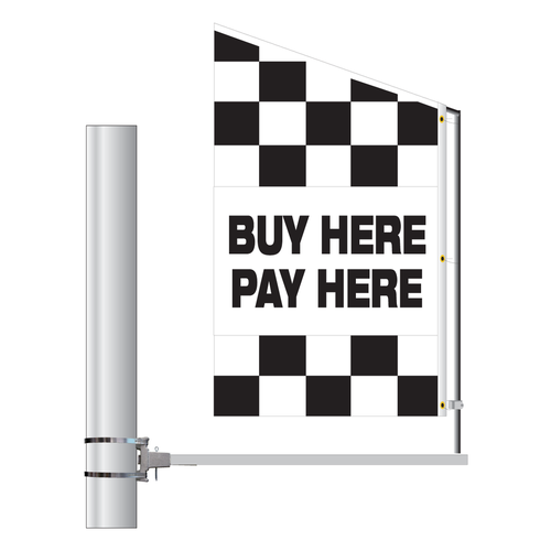 Checkered Message Motion Flag
