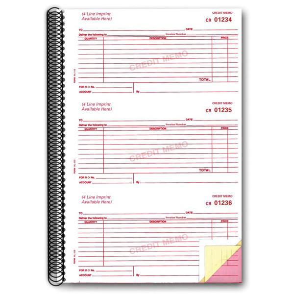 Credit Memo Book - Form RL-113
