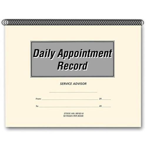Daily Service Appointment Record Book