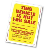 Deluxe Vehicle Not For Sale Stickers