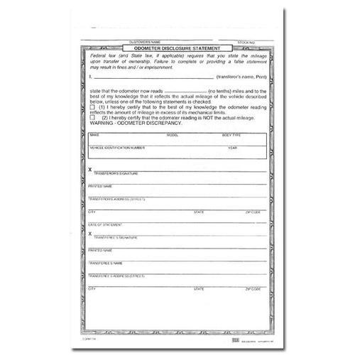 Federal Odometer Disclosure Statements - Form 114 – ADSCO Companies