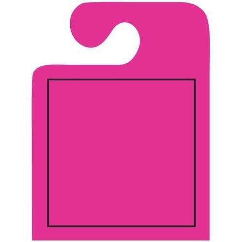 Florescent Pink Outlined J-Hook Mirror Hang Tags