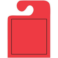 Florescent Red Outlined J-Hook Mirror Hang Tags