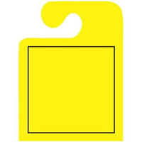 Florescent Yellow Outlined J-Hook Mirror Hang Tags
