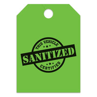 Fluorescent Green Sanitized Mirror Hang Tags
