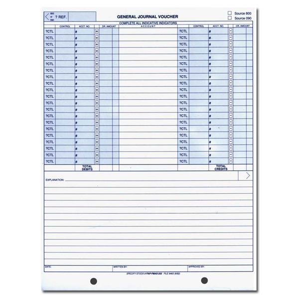 General Journal Voucher - Form FMAS-252
