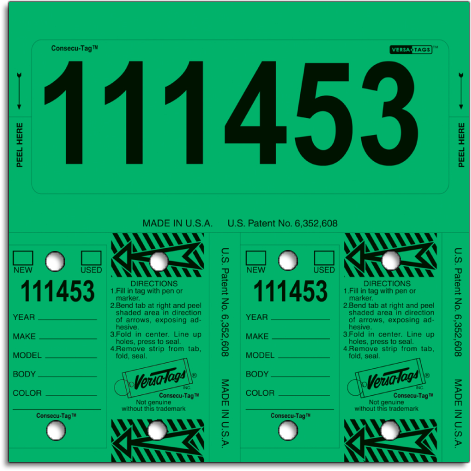 Green Versa-Tags Consecu-Tags