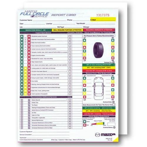 Mazda Multi-Point Safety Inspection Form