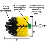Mini Bullet Drill Brush Scrubber (Medium Yellow Brush)