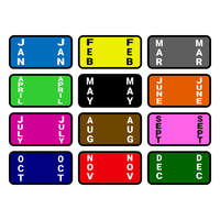 Month Color-Coded Ringbook Labels