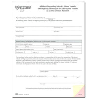 OH Affidavit Regarding Sale to Out of State Resident